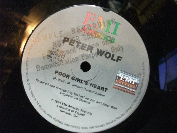 Peter Wolf : Lights Out (7", Single, Promo)