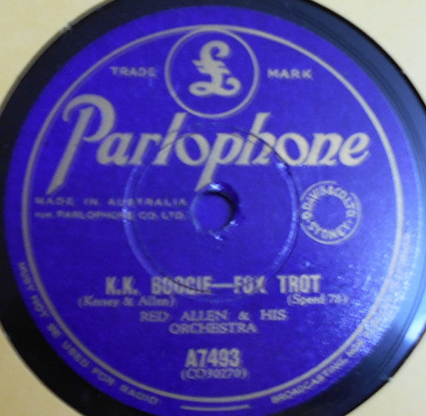 Henry "Red" Allen And His Orchestra : K.K. Boogie / A Sheridan "Square" (Shellac, 10")