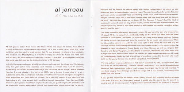 Al Jarreau : Ain't No Sunshine (CD, Comp)