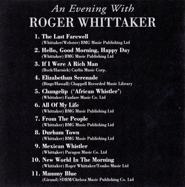 Roger Whittaker : An Evening With Roger Whittaker (CD)