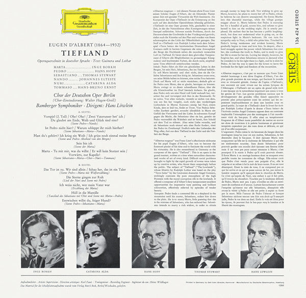 Eugen D'Albert, Inge Borkh ∙ Catarina Alda*, Hans Hopf ∙ Thomas Stewart (2), Hans Löwlein : Tiefland (LP, Album, RP)