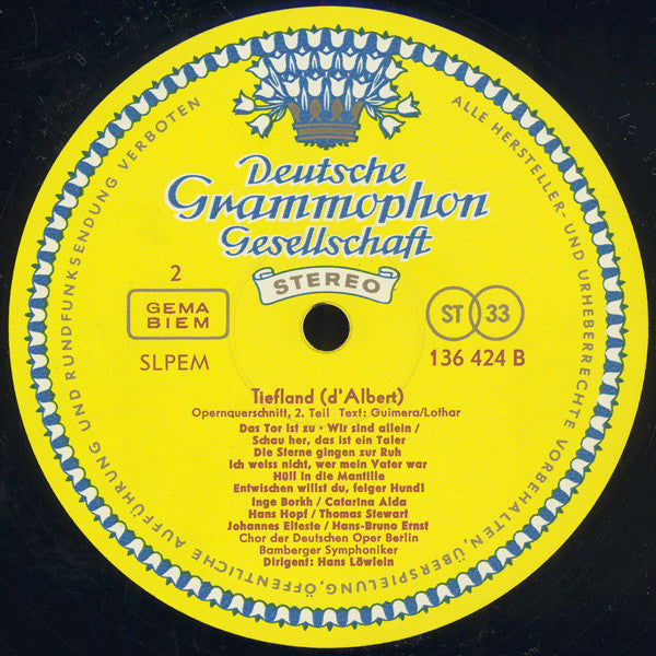 Eugen D'Albert, Inge Borkh ∙ Catarina Alda*, Hans Hopf ∙ Thomas Stewart (2), Hans Löwlein : Tiefland (LP, Album, RP)