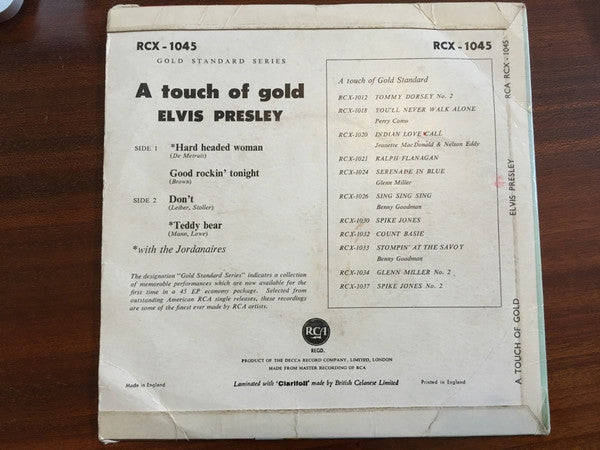 Elvis Presley : A Touch Of Gold (7", EP, RP)