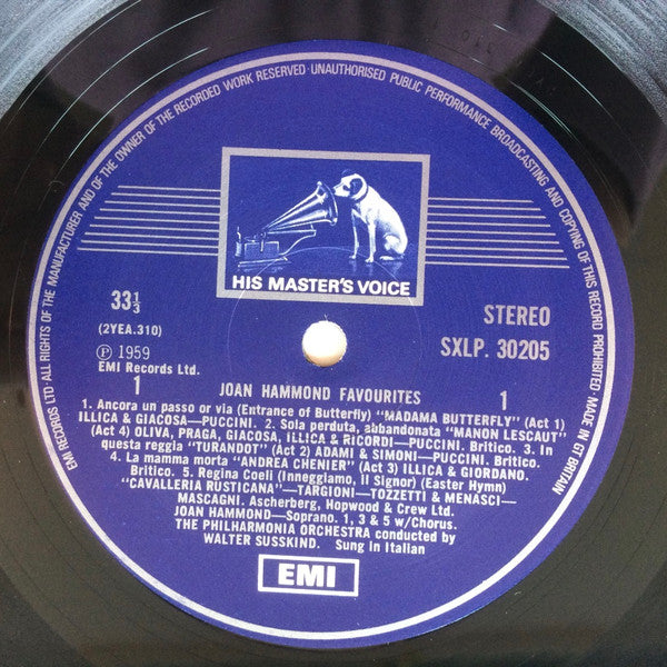 Joan Hammond : Favourites (LP, RE, RP)