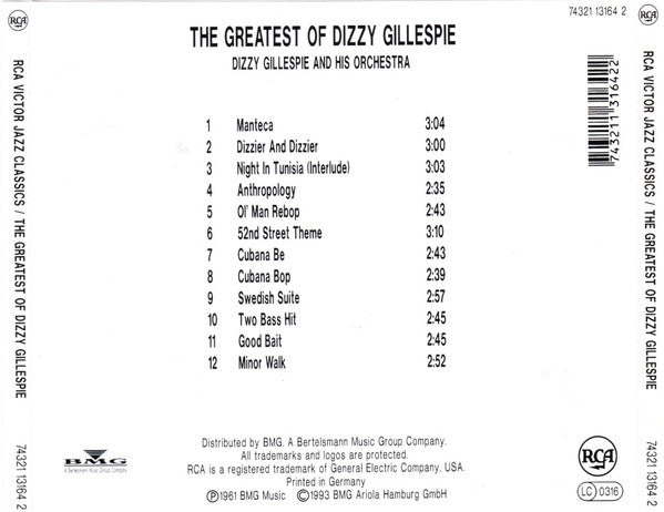 Dizzy Gillespie : The Greatest Of Dizzy Gillespie (CD, Comp, RE)