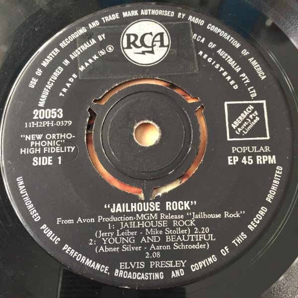 Elvis Presley : Jailhouse Rock (7", Album, EP)