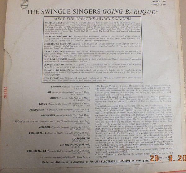 Les Swingle Singers : Going Baroque (LP, Album)