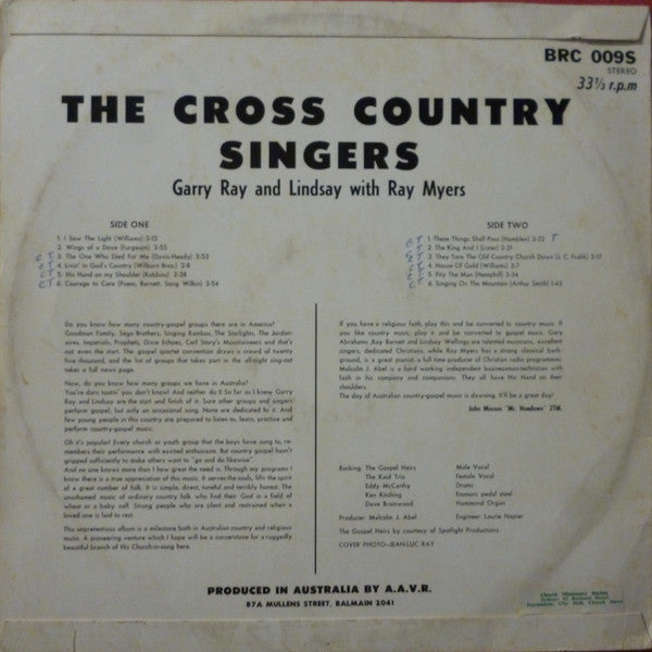 The Cross Country Singers : The Cross Country Singers (LP, Album)