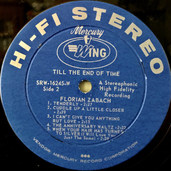 Florian Zabach : 'Till The End Of Time (LP, Album, RE)