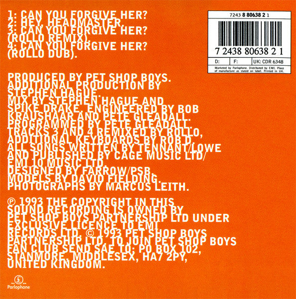 Pet Shop Boys : Can You Forgive Her? (CD, Single, CD1)