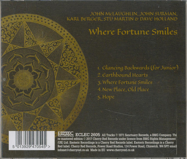 John McLaughlin, John Surman, Karl Berger, Stu Martin, Dave Holland : Where Fortune Smiles (CD, Album, RE, RM)