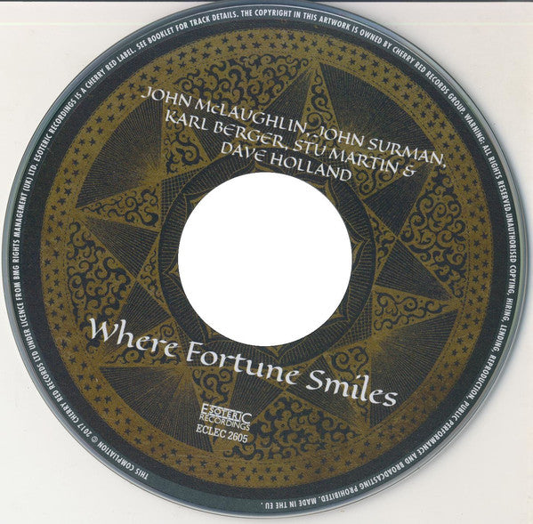 John McLaughlin, John Surman, Karl Berger, Stu Martin, Dave Holland : Where Fortune Smiles (CD, Album, RE, RM)