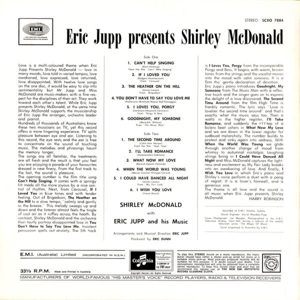 Eric Jupp Presents Shirley McDonald : Eric Jupp Presents Shirley McDonald (LP)