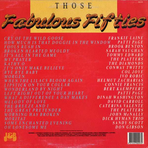 Various : Those Fabulous Fifties (LP, Comp)