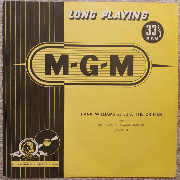 Luke The Drifter : Hank Williams As Luke The Drifter (10", Album, Comp)