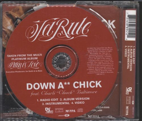 Ja Rule Feat. Charli "Chuck" Baltimore* : Down A** Chick (CD, Single, Enh)