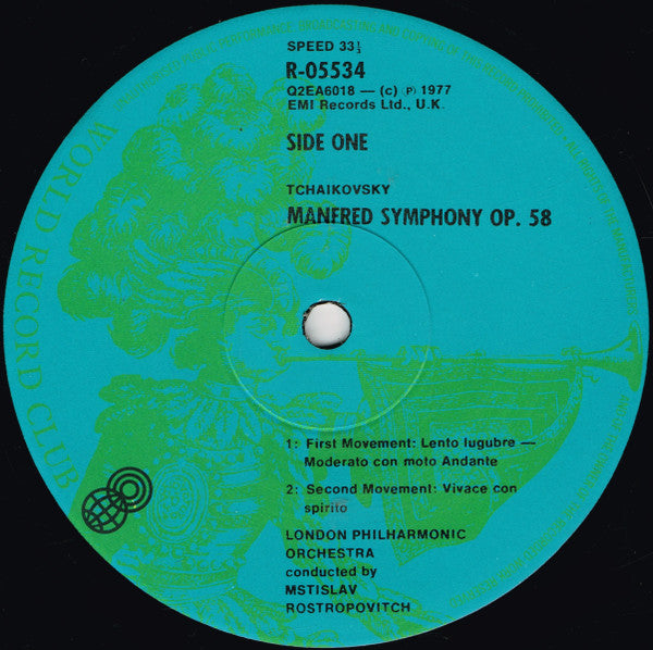Pyotr Ilyich Tchaikovsky : Manfred Symphony, Op. 58 (LP, Album, Quad, Club)