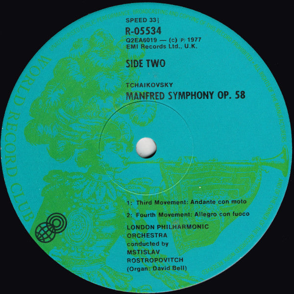 Pyotr Ilyich Tchaikovsky : Manfred Symphony, Op. 58 (LP, Album, Quad, Club)