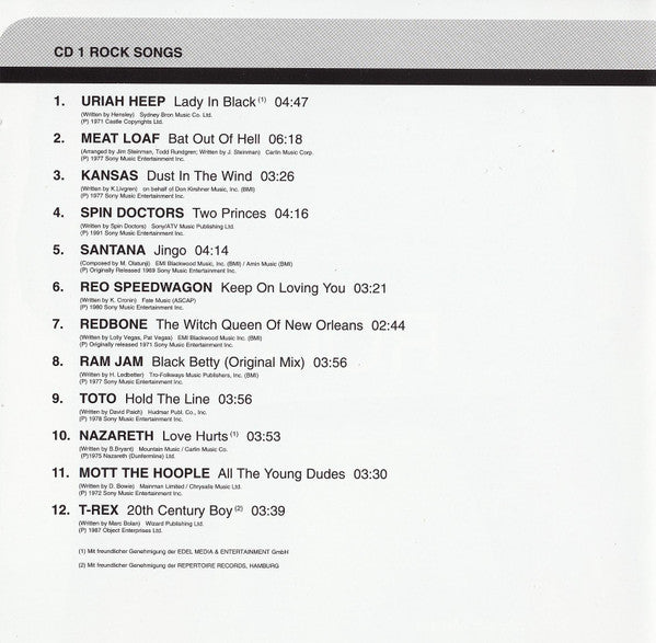 Various : Rock Songs (2xCD, Comp)