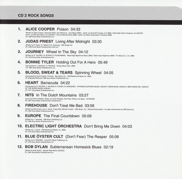 Various : Rock Songs (2xCD, Comp)