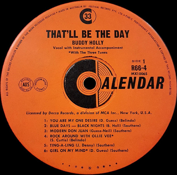 Buddy Holly : That'll Be The Day (LP, Album, Mono, RE)