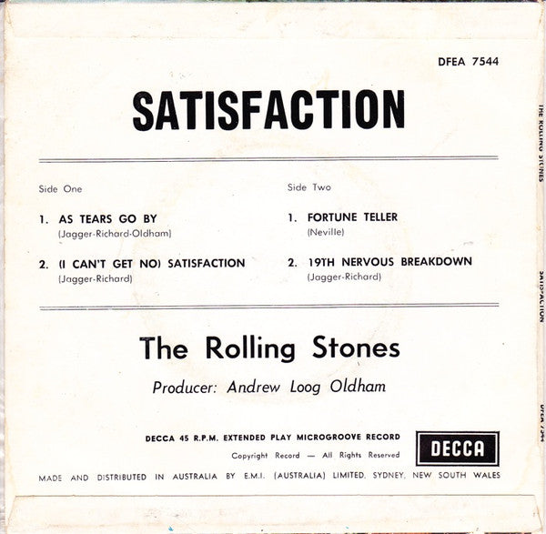 The Rolling Stones : Satisfaction (7", EP)
