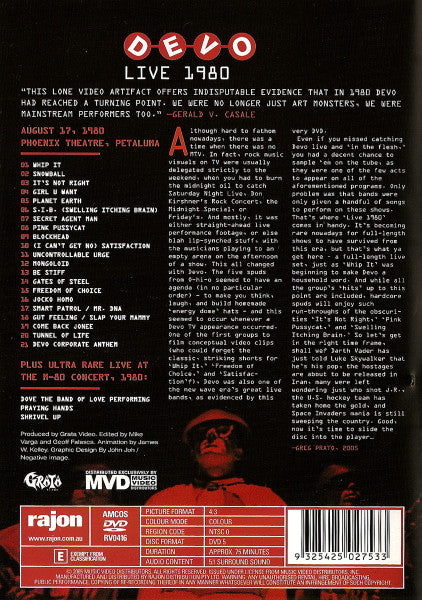 Devo : Live 1980 (DVD, NTSC)