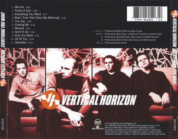 Vertical Horizon : Everything You Want (CD, Album, Club)