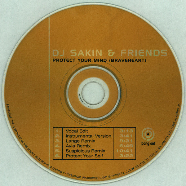 DJ Sakin & Friends : Protect Your Mind (Braveheart) (CD, Maxi)