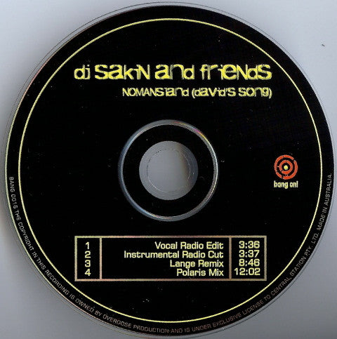 DJ Sakin & Friends : Nomansland (David's Song) (CD, Single)