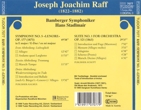 Joseph Joachim Raff, Bamberger Symphoniker, Hans Stadlmair : Symphony No. 5 «Lenore» • Suite No. 1 For Orchestra, Op. 101 (CD, Album)