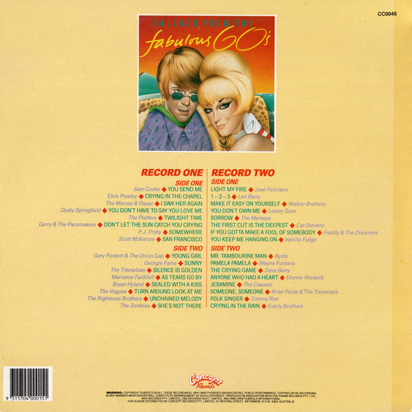 Various : Ballads From The Fabulous 60's (2xLP, Album, Comp, gat)