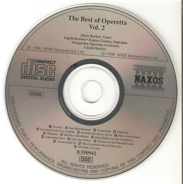 Ingrid Kertesi, Zsuzsa Csonka, János Berkes, László Kovács, Hungarian Operetta Orchestra* : The Best Of Operetta Vol. 2 (CD, Album)