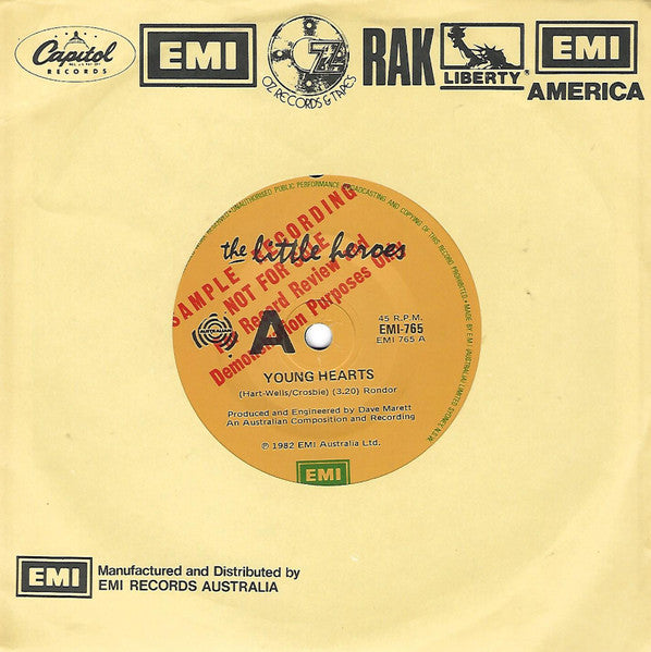 Little Heroes : Young Hearts (7", Single, Promo)
