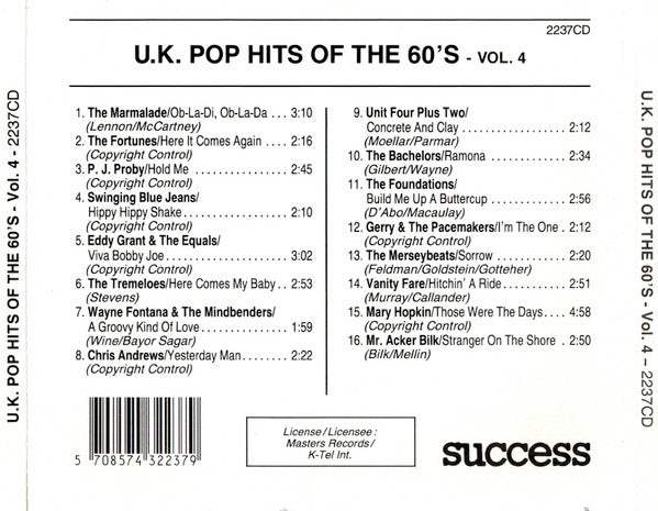 Various : UK Pop Hits Of The 60's - Vol. 4 (CD, Comp)