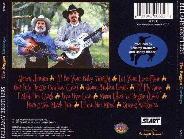Bellamy Brothers : The Reggae Cowboys (CD, Album)