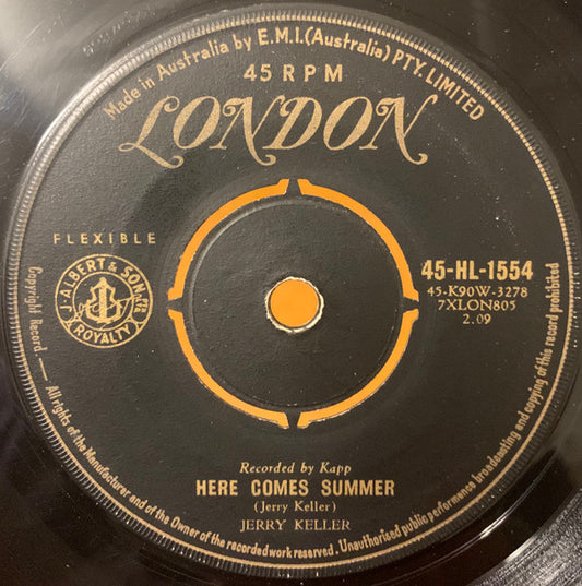 Jerry Keller : Here Comes Summer (7", Single)