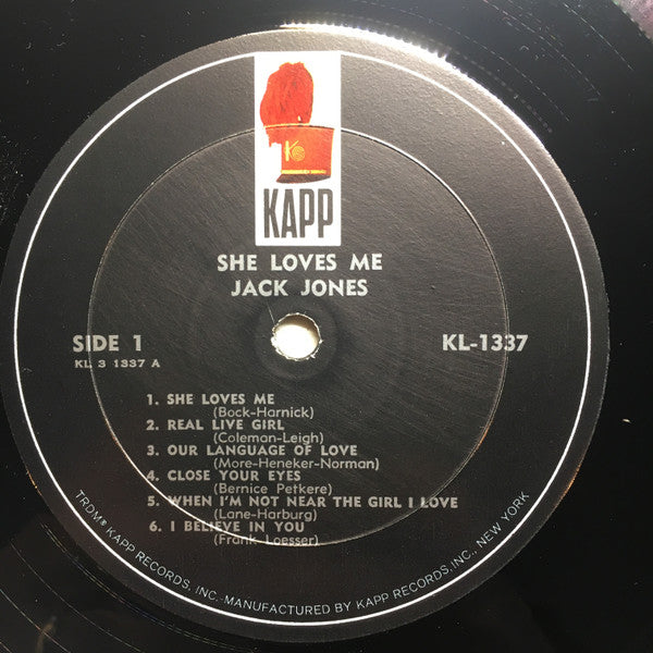 Jack Jones With Jack Elliott And His Orchestra : She Loves Me (LP, Mono)