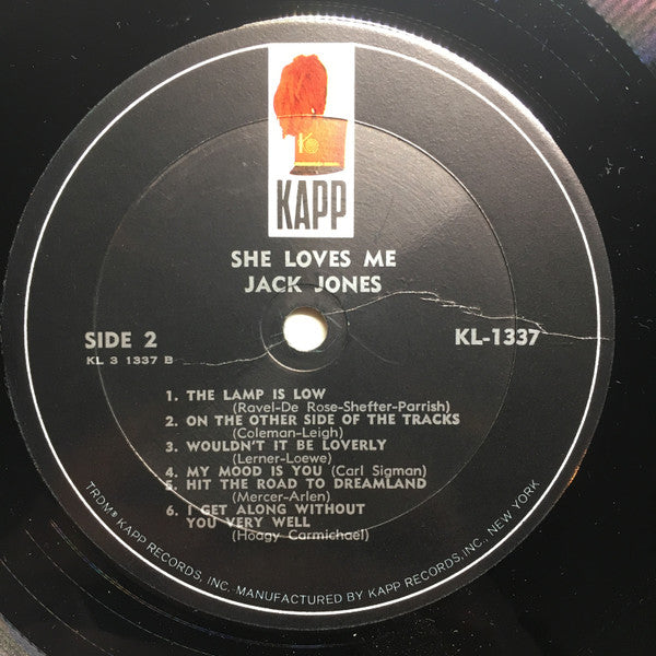 Jack Jones With Jack Elliott And His Orchestra : She Loves Me (LP, Mono)