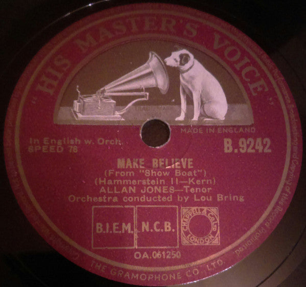 Allan Jones (5) : Make Believe / Why Do I Love You (Shellac, 10")