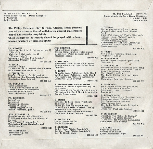 Cor de Groot : Danse Rituelle Du Feu, Danse Espagnole, Cadiz, Castilla (7", EP)