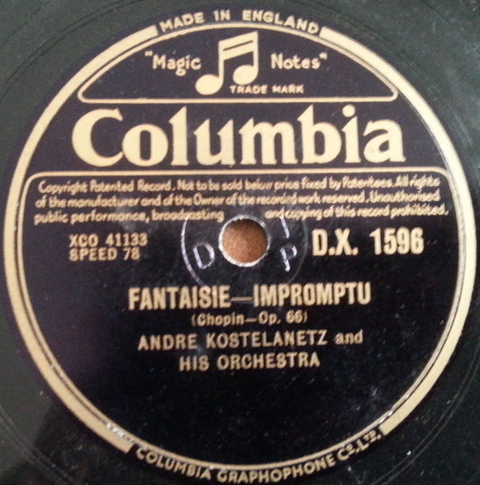 Andre Kostelanetz And His Orchestra* : Fantaisie-Impromptu / Valse Brilliante (Shellac, 12")