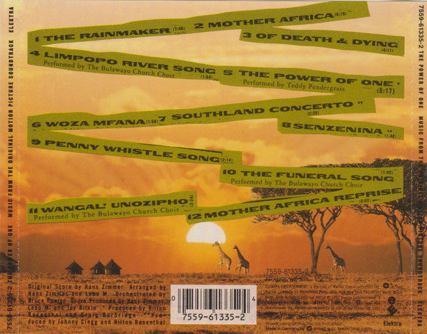 Hans Zimmer : The Power Of One (Original Motion Picture Soundtrack) (CD, Album, RE)