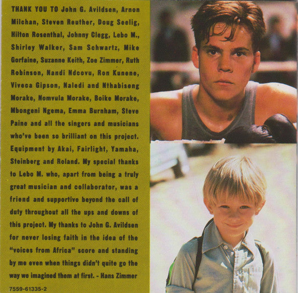 Hans Zimmer : The Power Of One (Original Motion Picture Soundtrack) (CD, Album, RE)