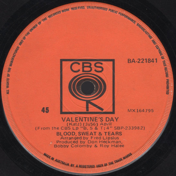 Blood, Sweat And Tears : Go Down Gamblin' (7", Single)