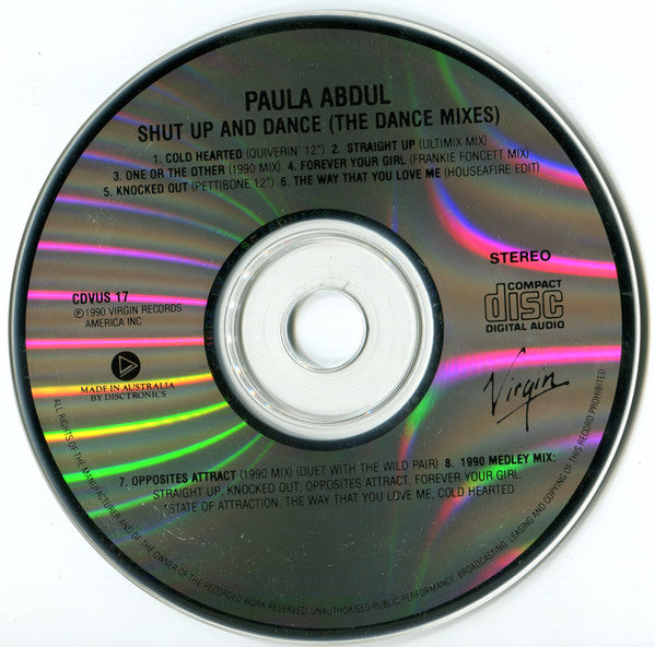 Paula Abdul : Shut Up And Dance (The Dance Mixes) (CD, Comp)