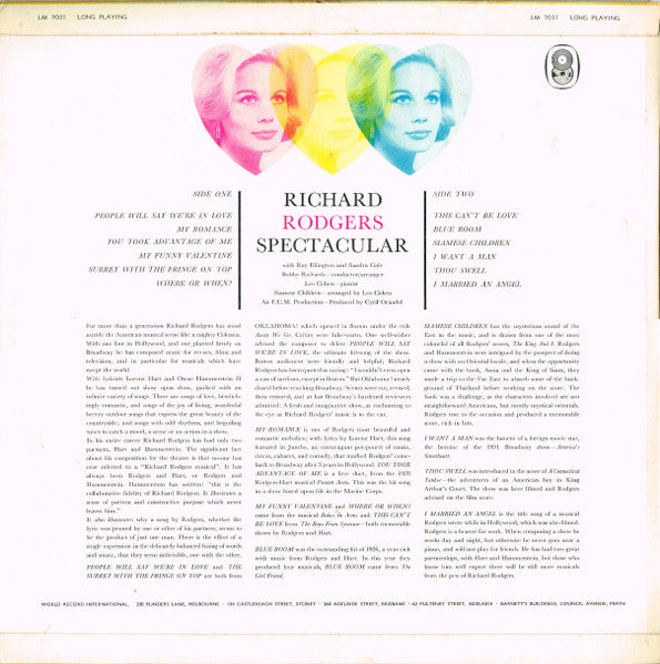 Richard Rodgers : Richard Rodgers Spectacular (LP, Mono, Club)