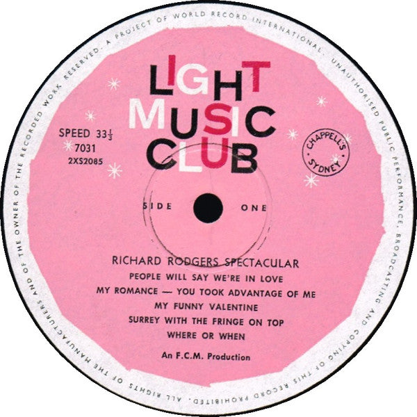Richard Rodgers : Richard Rodgers Spectacular (LP, Mono, Club)