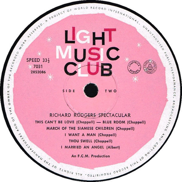 Richard Rodgers : Richard Rodgers Spectacular (LP, Mono, Club)