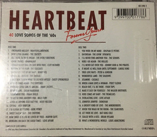 Various : Heartbeat Forever Yours - 40 Love Songs Of The '60s' (2xCD, Comp)